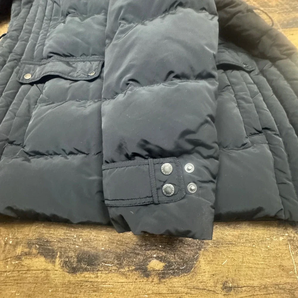 Lands End Womens Quilted Puffer Jacket Black Down‎ Blend Full Zip Size 2X READ
